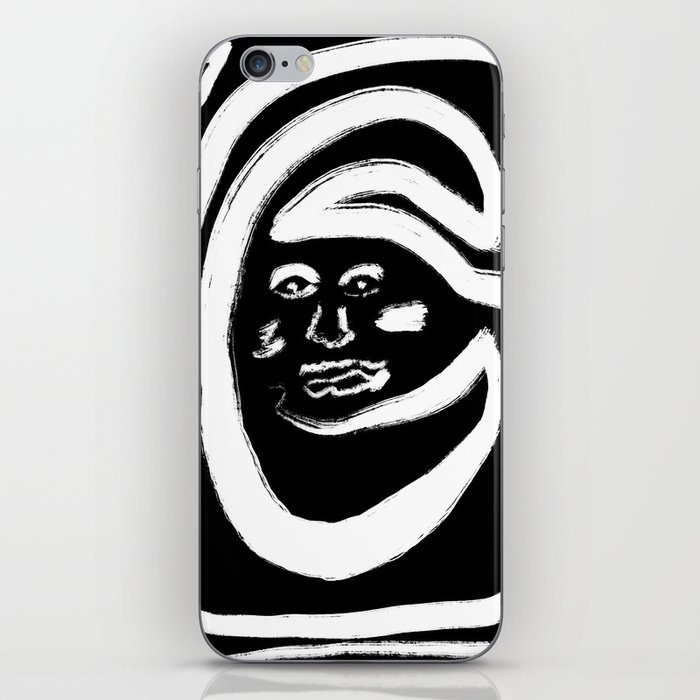 Black and White Face iPhone Skin
