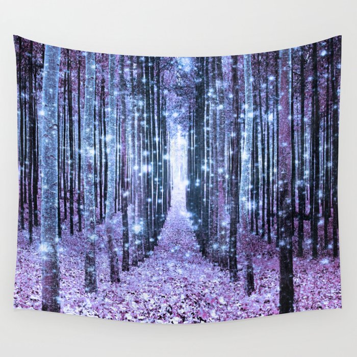Magical Forest Lavender Ice Blue Periwinkle Wall Tapestry