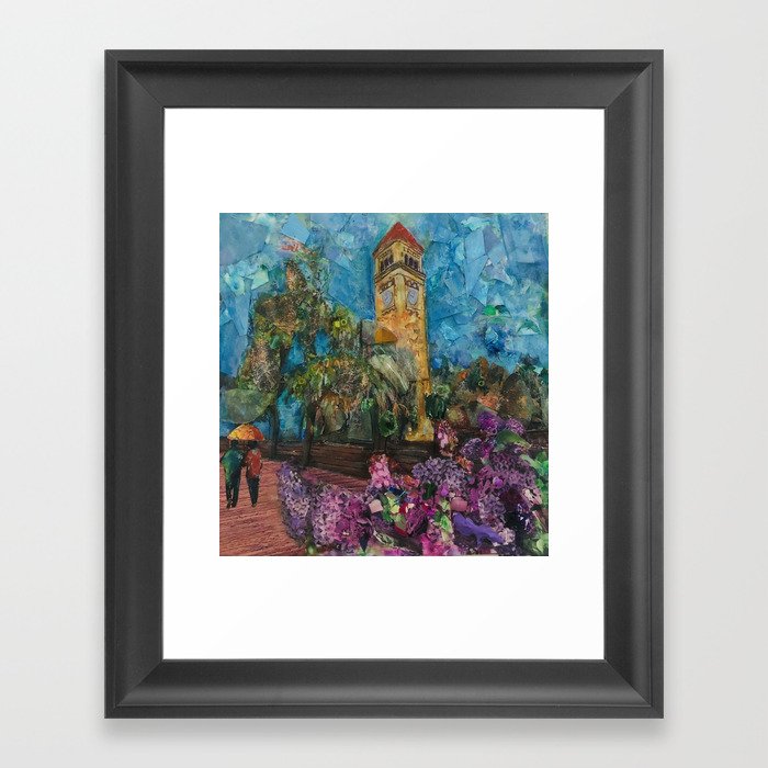 Lilac City 2: Clock Tower, Riverfront Park Framed Art Print
