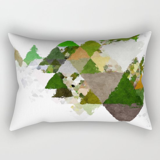 Spring Triangles - Fresh green and white triangle pattern - Greenery on #Society6 Rectangular Pillow