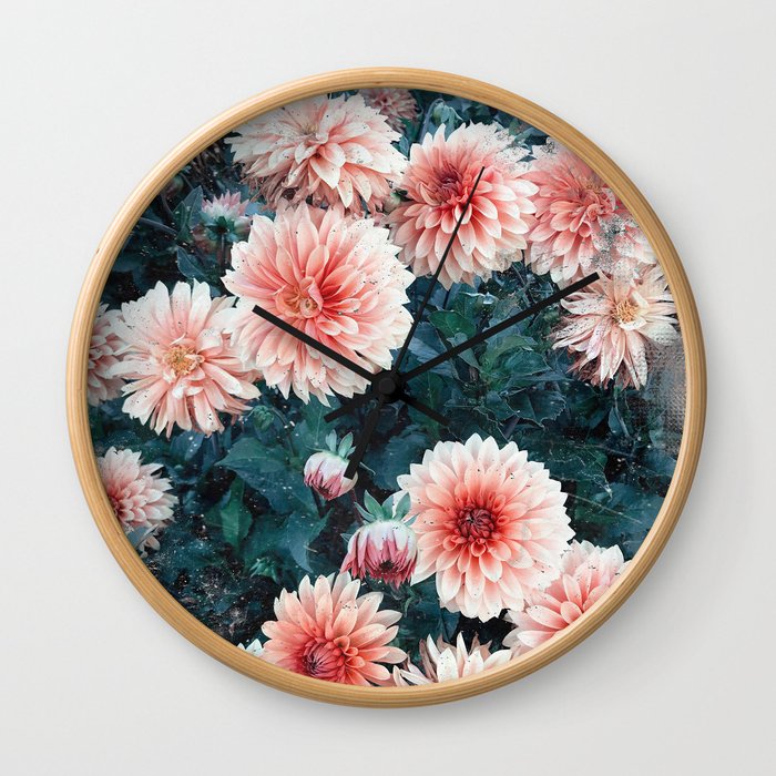 Autumn Flowers Wall Clock