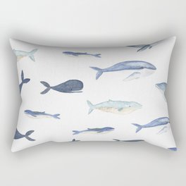 Watercolor whales Rectangular Pillow