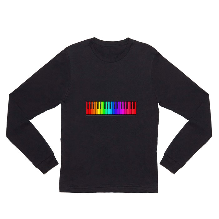 Rainbow Piano Keyboard  Long Sleeve T Shirt