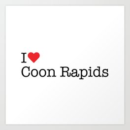 I Heart Coon Rapids, MN Art Print | Red, Love, Mn, Graphicdesign, Minnesota, White, Coonrapids, Heart, Typewriter 
