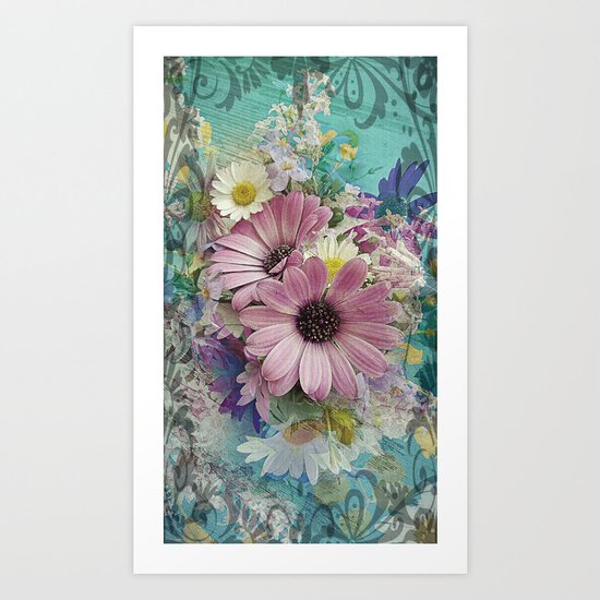 Happy Colors Daisies Art Print