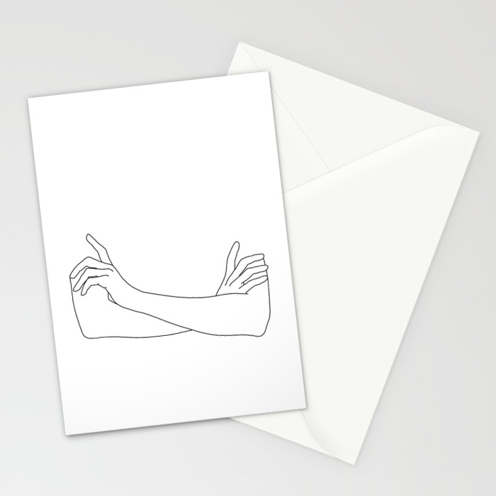 Folded Arms Line Drawing Illustration Juno Stationery Cards By Thecolourstudy Society6 Hundreds of drawings illustrate both the underlying structure and the exterior of the face, torso, arms, legs, hands, and feet in a wide range of poses, complete with proper scientific terminology. society6