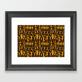 Cheerleader Wallpaper Pattern Orange Framed Art Print