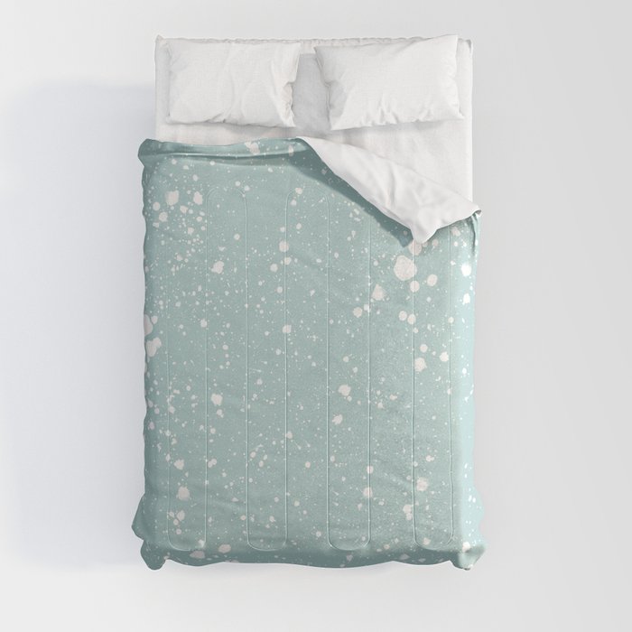 Duck Egg Blue Speckled Pattern Comforter