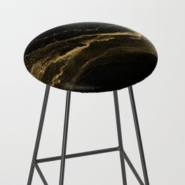 Gold on Black Marble Texture Bar Stool