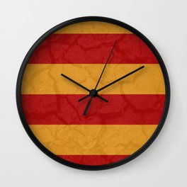 Red and Gold Stripes Wall Clock