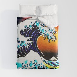  The Great Wave | outrun style Duvet Cover