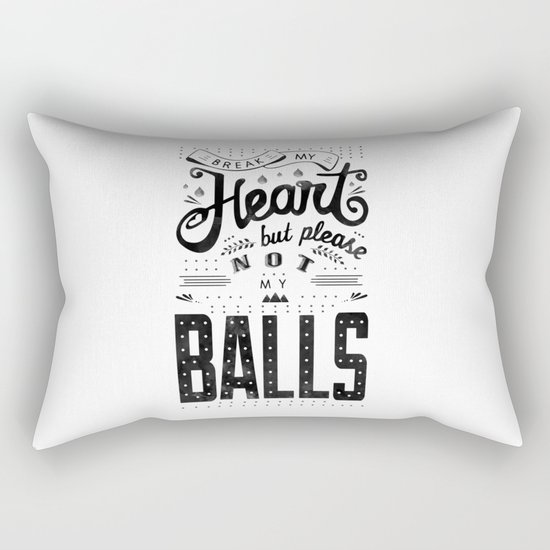"BUT PLEASE" Watercolor Lettering Rectangular Pillow