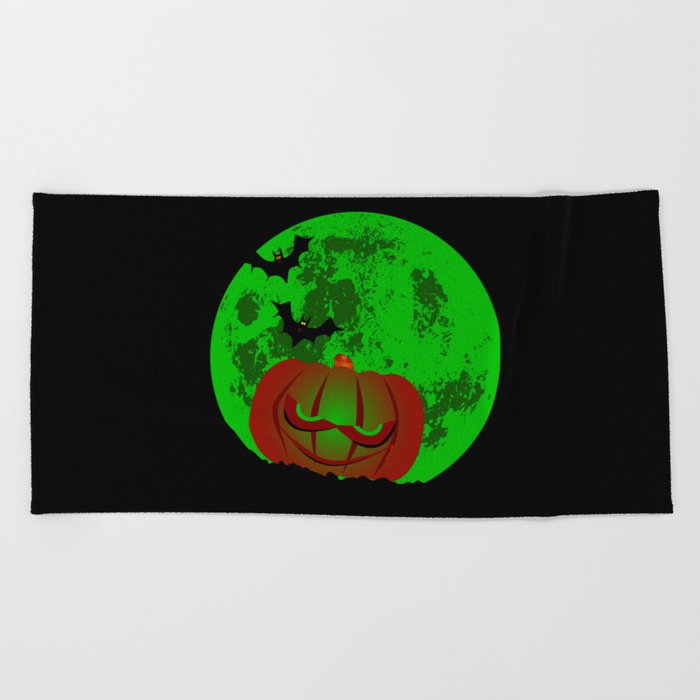 Full Halloween Moon Beach Towel