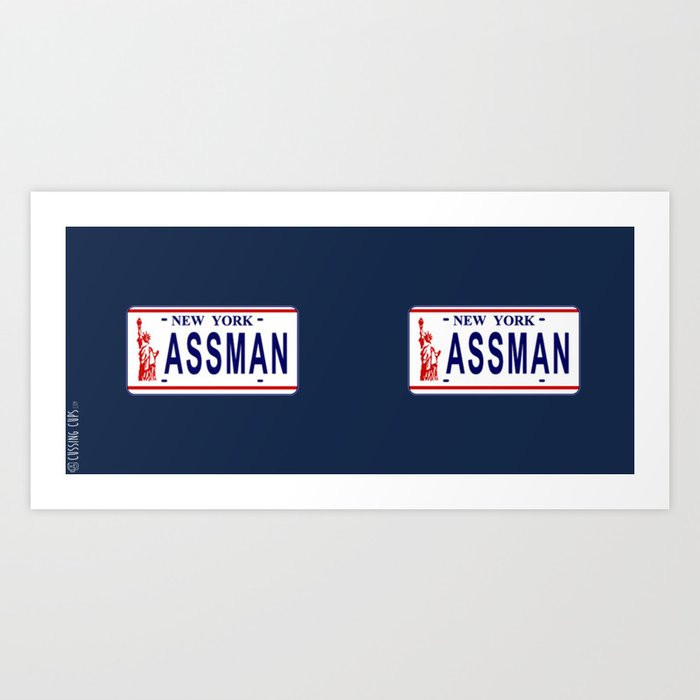 Assman License Plate Art Print
