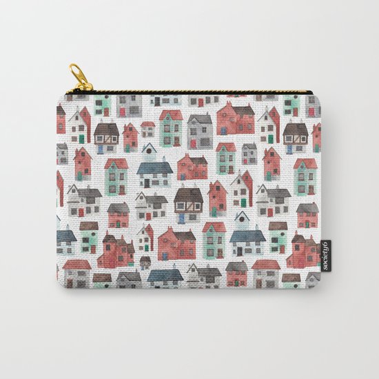 Watercolour Houses Carry-All Pouch