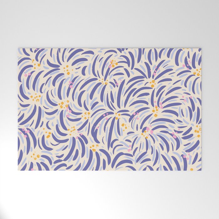 Powerful and floral pattern invers Welcome Mat