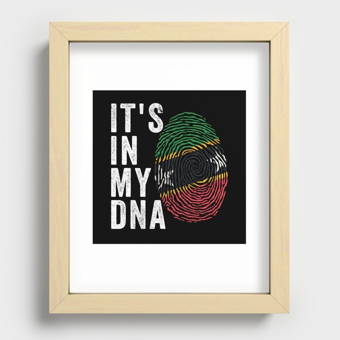 It's In My DNA - St Kitts and Nevis Flag Recessed Framed Print