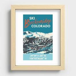Vintage Breckenridge Ski GPS Recessed Framed Print