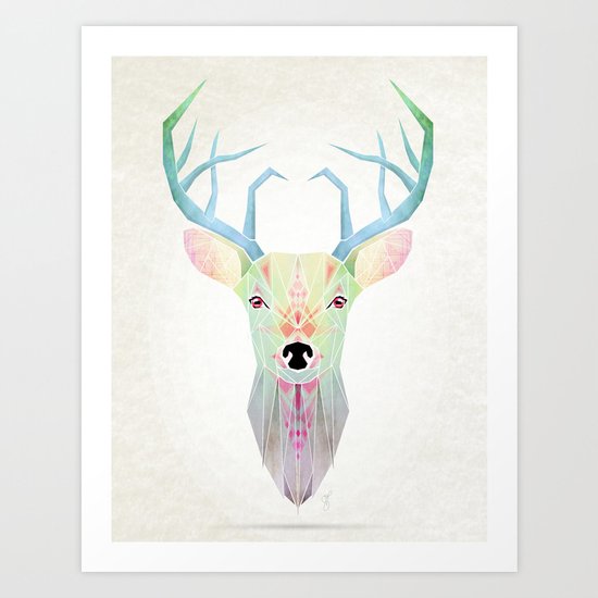 white deer Art Print