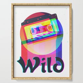 Wild 80's Glitch Cassette Rainbow Serving Tray