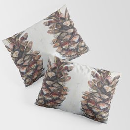 Snowy Pine Cone, a beautiful winter painting created by a Scottish artist, Luna Smith Pillow Sham