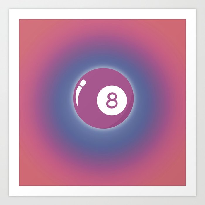 Whimsical 8 Ball with Gradient Art Print