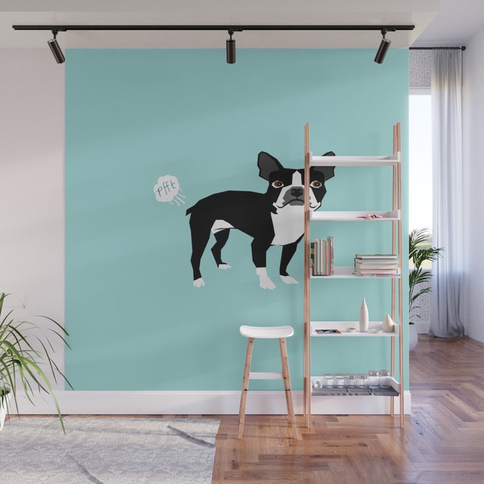 Boston Terrier funny fart dog pure breed gifts dog lovers Wall Mural