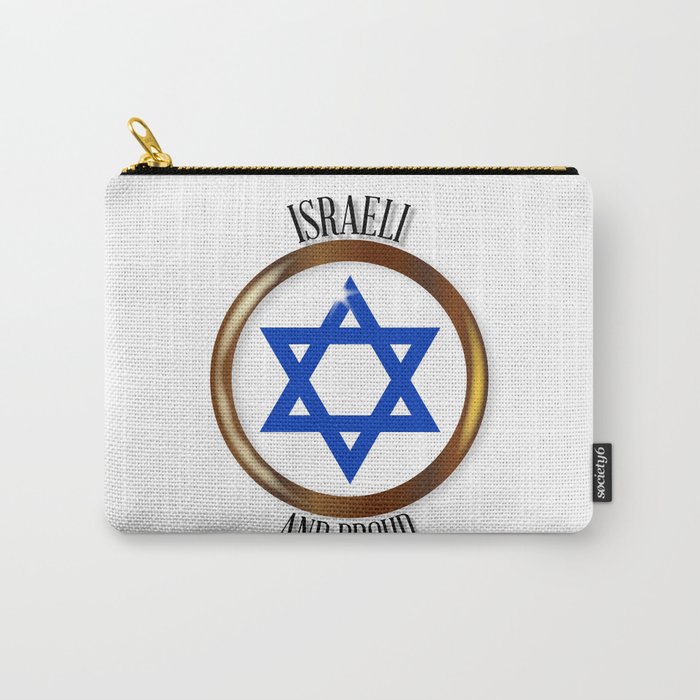 Israel And Proud Button Carry-All Pouch