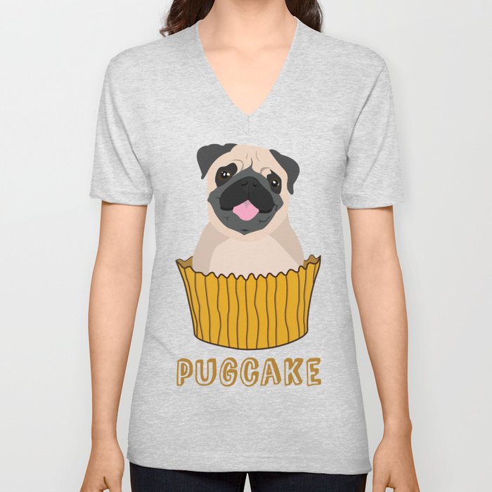 Pugcake V Neck T Shirt