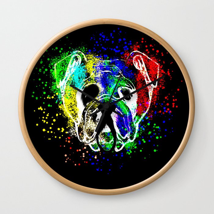 Bulldog,dog illustration Wall Clock