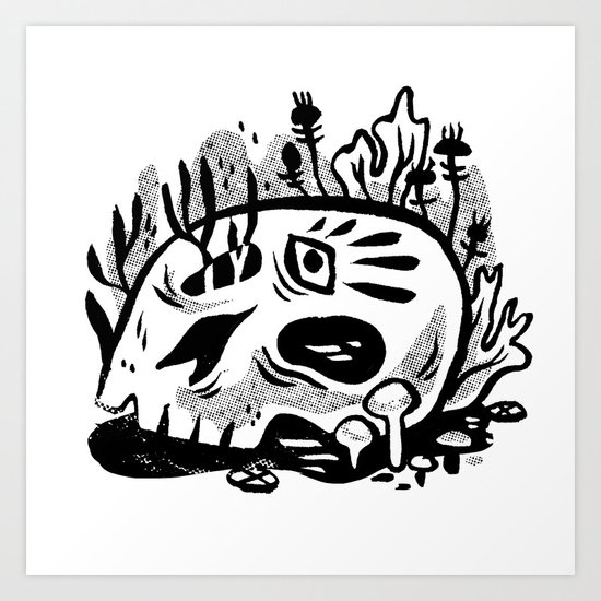Skull Planter Art Print