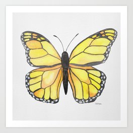 Monarch Butterfly - Yellow Art Print