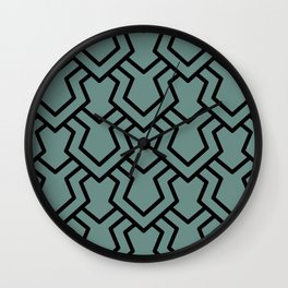 Black and Hazy Blue Tessellation Line Pattern 5 Pairs DE 2022 Popular Color Aspen Hush DE5746 Wall Clock