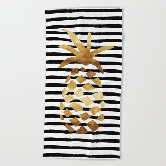 Pineapple & Stripes Beach Towel