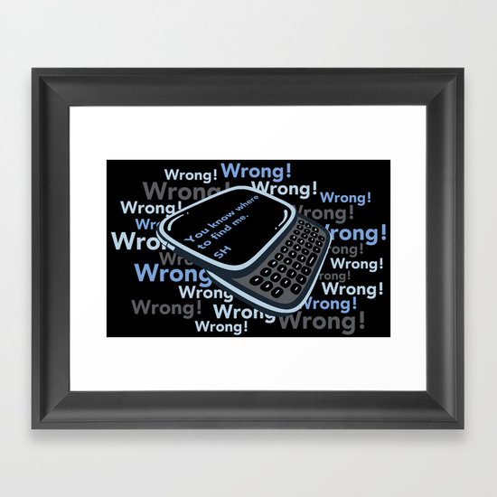 Texting Sherlock Framed Art Print