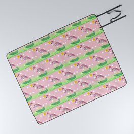 Pink Flamingo Alligator Quilt pattern  Picnic Blanket