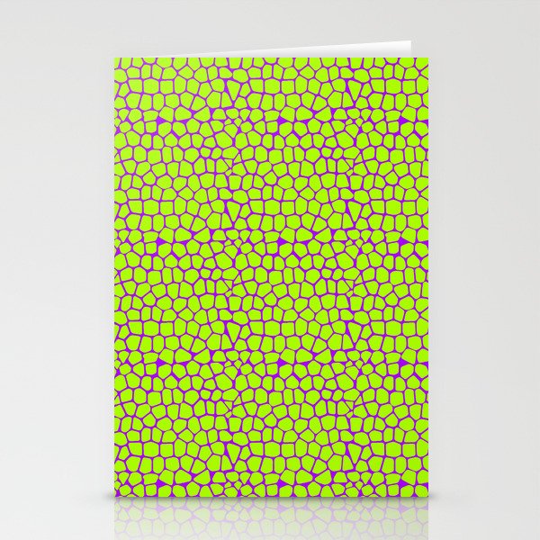 Neon Green Purple Giraffe Pattern Stationery Cards