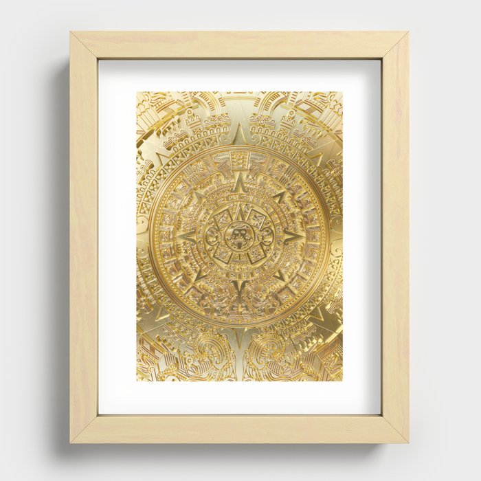 Aztec Calendar Recessed Framed Print