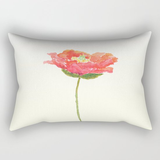 red poppy Rectangular Pillow