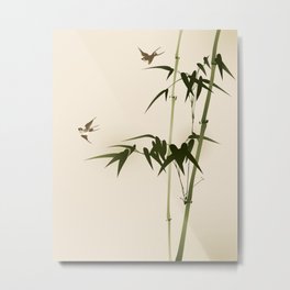 Oriental style bamboo branches 001 Metal Print | Vector, Digital, Painting, Nature, Illustration 