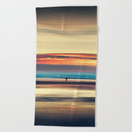 Along Memory Lines - Abstract Seascape Beach Towel