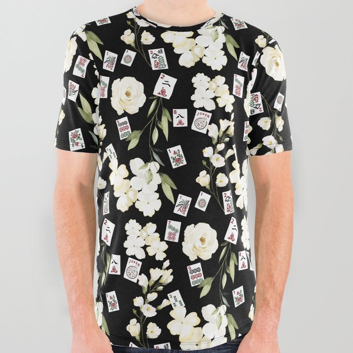Floral Mahjong All Over Graphic Tee