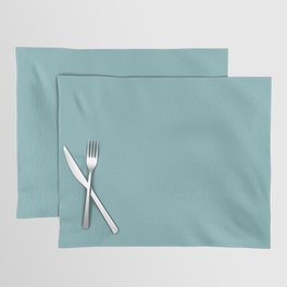 Medium Aqua Gray Solid Color Pantone Aqua Haze 15-5209 TCX Shades of Blue-green Hues Placemat