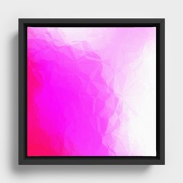 Pink white polygon Framed Canvas