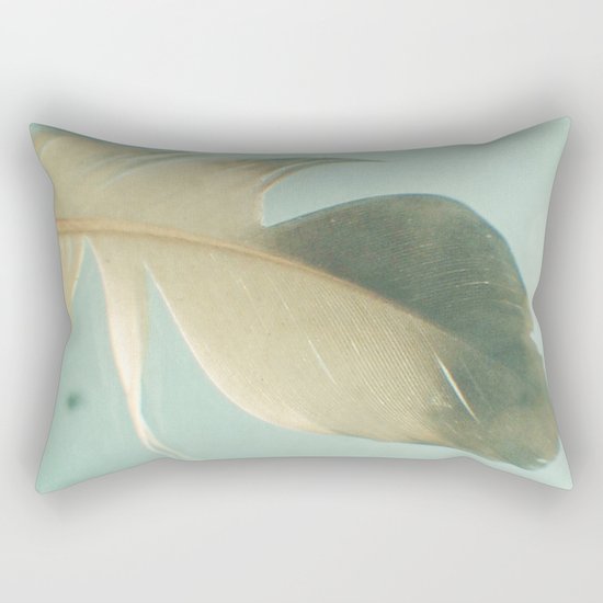 Grey Feather Rectangular Pillow