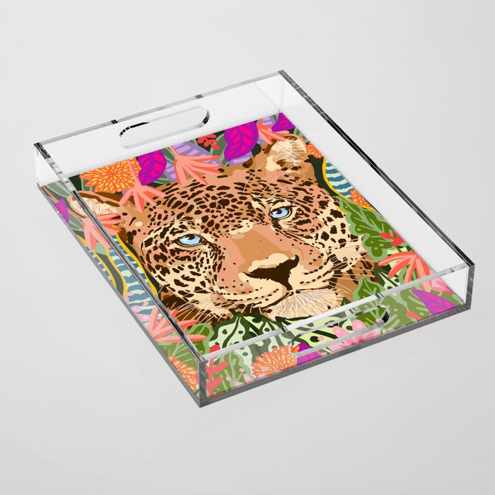 Peek A Boo Leopard Acrylic Tray