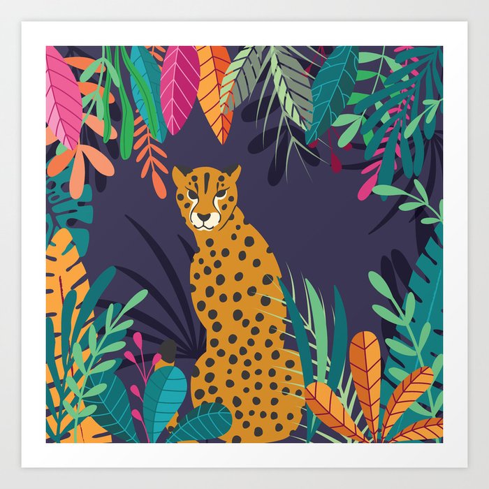 Cheetah sitting in the wild Art Print