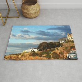 Great Britain Photography - Small Town With A Small Beach Area & Throw Rug