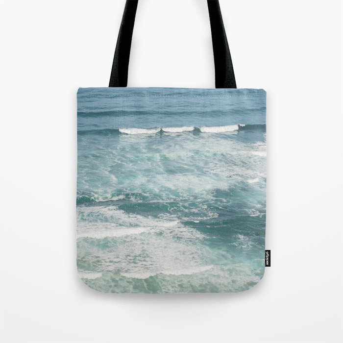 Atlantic Ocean Waves Photo | Blue Sea Water in Portugal Art Print | Praia da Cordoama Travel Photography  Tote Bag