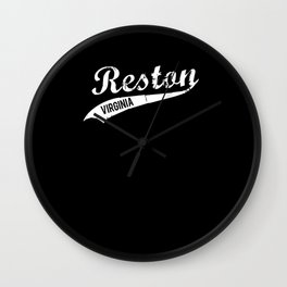 Reston Virginia Baseball Font Design Wall Clock